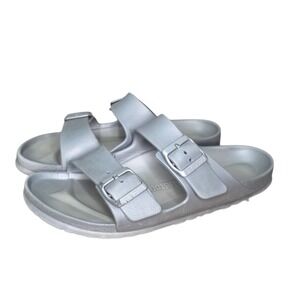 Birkenstock Arizona EVA Silver Metallic Womens 40 US 9 Sandals